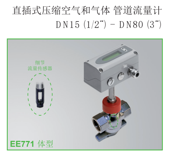 奧地利E+E EE771直插式壓縮空氣和氣體、管道流量計